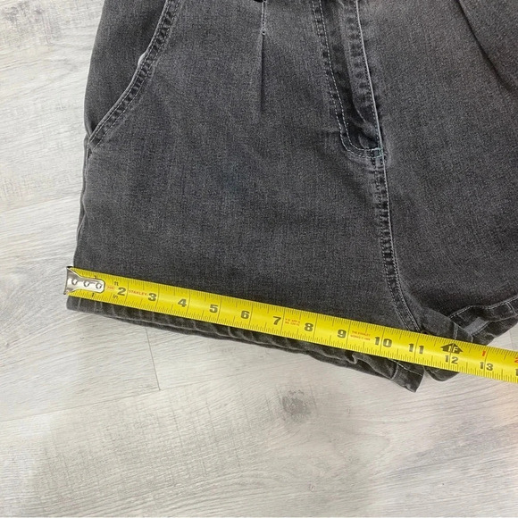 Mebon M High Rise Grey Stone Washed Distressed Shortie Shorts - Picture 9 of 16